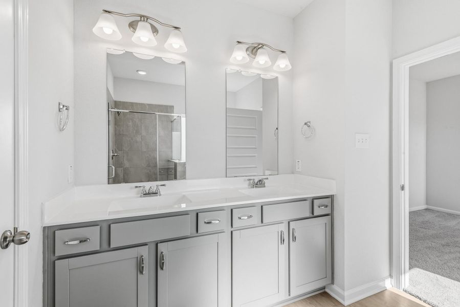 Primary bath with double sinks