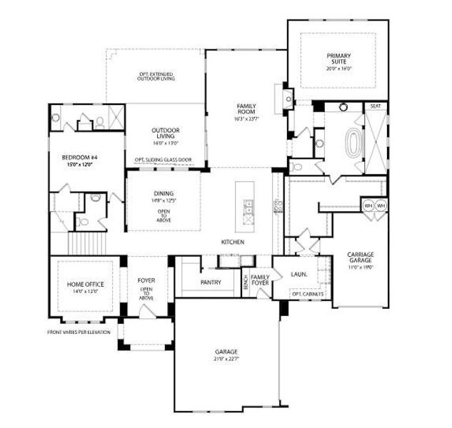 2D floor plan layout of this home in Las Brisas Estates, Lakeway, TX (Image 2).
