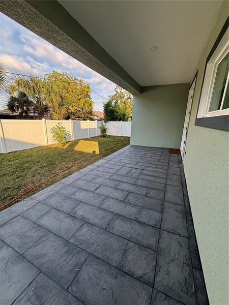 Exterior details and patio area of a home in , Tampa (Image 3). Exterior details and patio area of a home in , Tampa (Image 3).