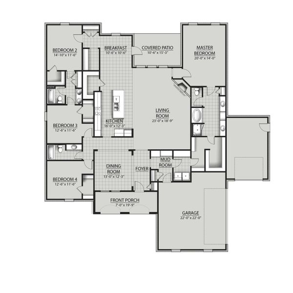 2D floor plan layout for the Jacob IV G by DSLD Homes in The Estates at Highland Reserves, Pleasant View, TN (Image 2). 2D floor plan layout for the Jacob IV G by DSLD Homes in The Estates at Highland Reserves, Pleasant View, TN (Image 2).