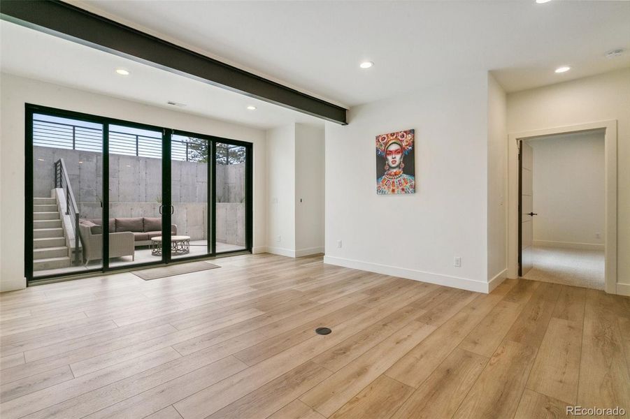 Additional family room basement space