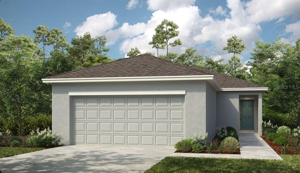 Front exterior of a new home in Cove at Coasterra, Palmetto, FL, highlighting curb appeal (Image 1).