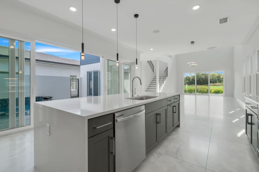 Representative furnished interior of a home built from the Courtyard 50 by ABD Development in Hampton Green at Providence, Davenport (Image 12).