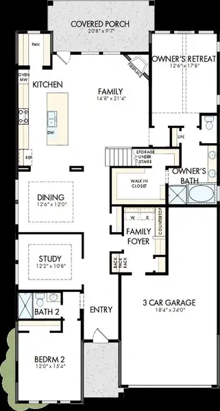 2D floor plan layout of this home in Pecan Square - Gardens, Northlake, TX (Image 2). 2D floor plan layout of this home in Pecan Square - Gardens, Northlake, TX (Image 2).
