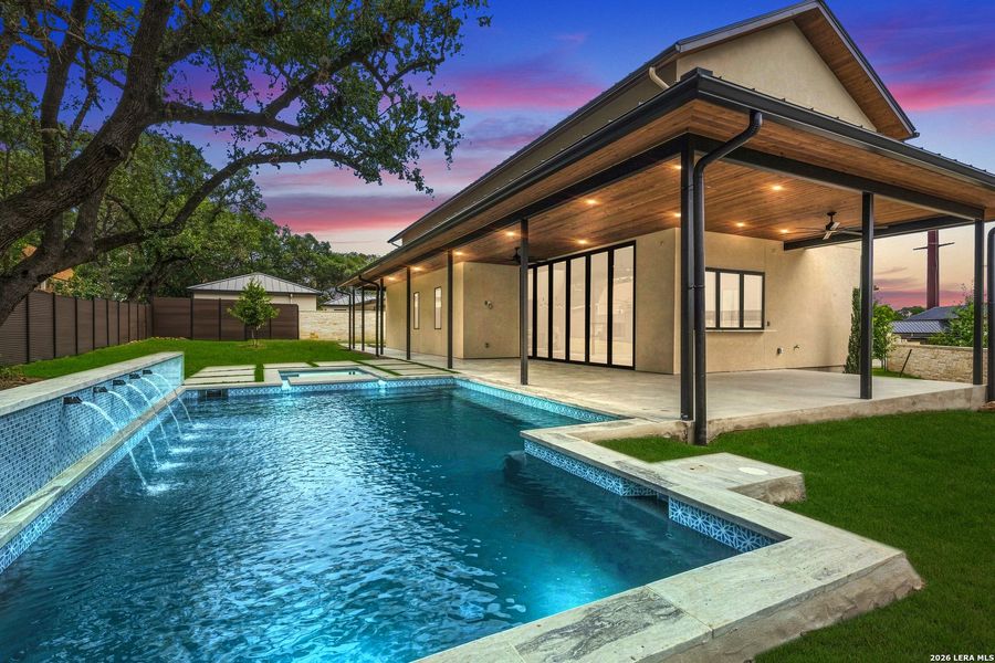 Exterior details and patio area of a home in , New Braunfels (Image 28).