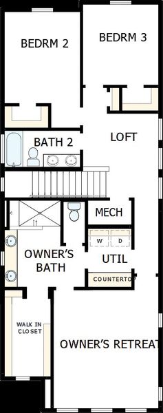2D floor plan layout of this home in Revel Crossing at Wolf Ranch – The Ascent Collection, Colorado Springs, CO (Image 3). 2D floor plan layout of this home in Revel Crossing at Wolf Ranch – The Ascent Collection, Colorado Springs, CO (Image 3).