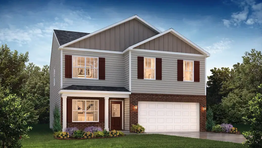 Representative exterior photo of a completed home built from the Belhaven by D.R. Horton in Sweetwater Village, Rockwell, NC (Image 2). Representative exterior photo of a completed home built from the Belhaven by D.R. Horton in Sweetwater Village, Rockwell, NC (Image 2).