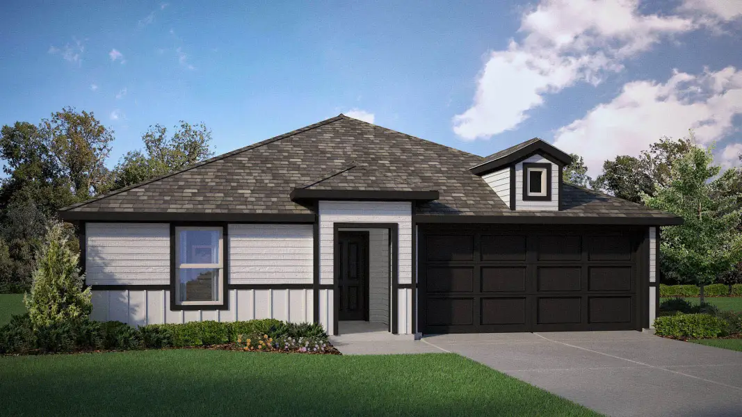Representative exterior photo of a completed home built from the Bailey by D.R. Horton in The Wells, Mineral Wells, TX (Image 19).