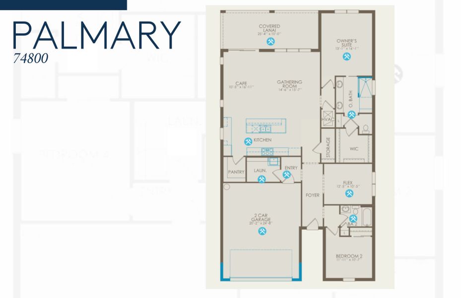 2D floor plan layout of this home in Del Webb Tradition, Port St. Lucie, FL (Image 2). 2D floor plan layout of this home in Del Webb Tradition, Port St. Lucie, FL (Image 2).