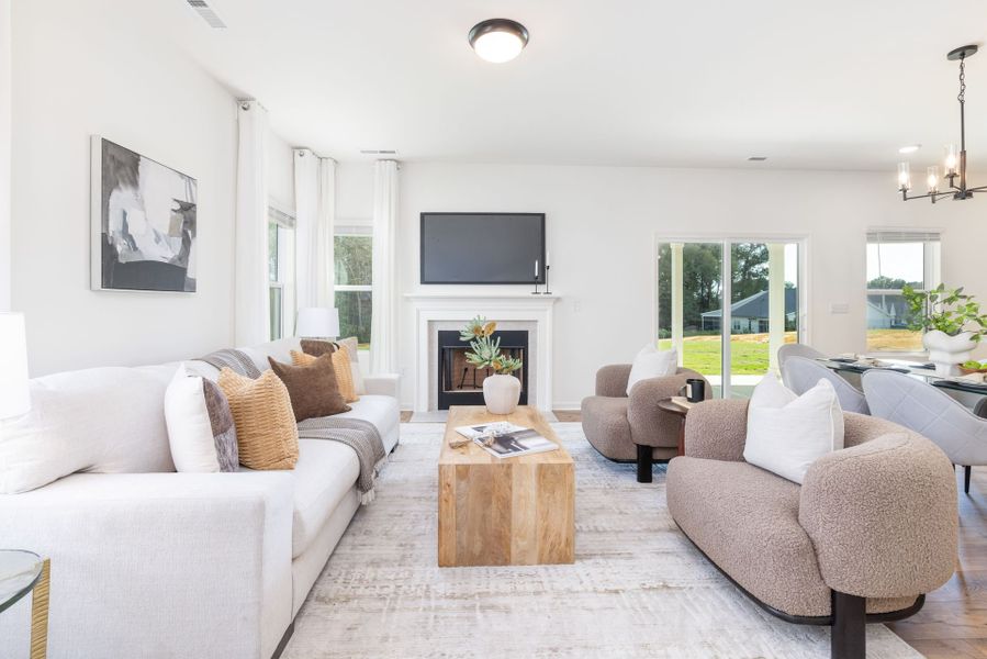 Furnished interior view inside a new home in Tanglewood East, Angier (Image 11). Furnished interior view inside a new home in Tanglewood East, Angier (Image 11).