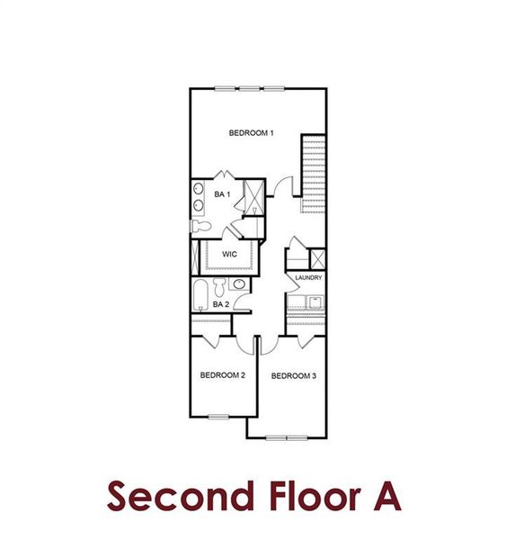 2D floor plan layout of this home in The Grove at Mundy Mill, Gainesville, GA (Image 3).