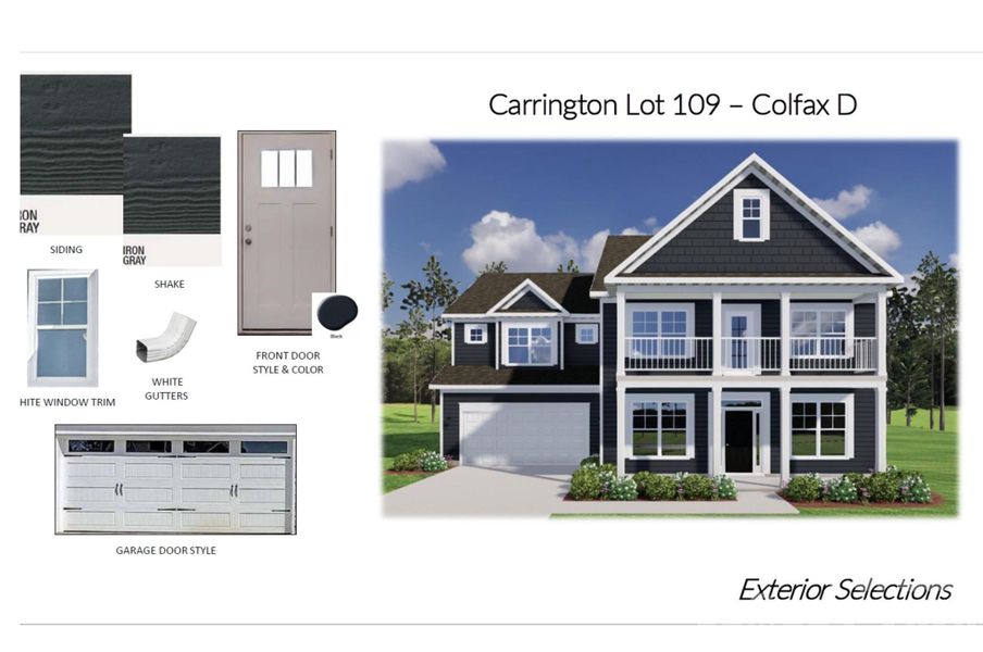 Actual options for homesite 109 Actual options for homesite 109
