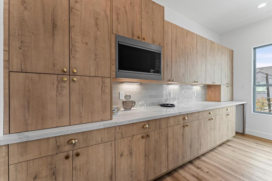 Prep kitchen with microwave and extra storage Prep kitchen with microwave and extra storage