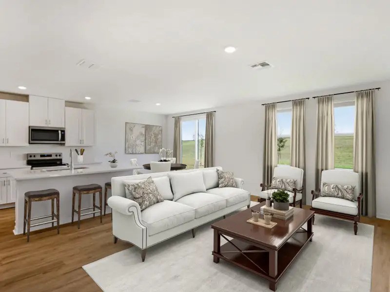 Furnished interior view inside a new home in The Grove at Stuart Crossing - Classic Series, Bartow (Image 3). Furnished interior view inside a new home in The Grove at Stuart Crossing - Classic Series, Bartow (Image 3).