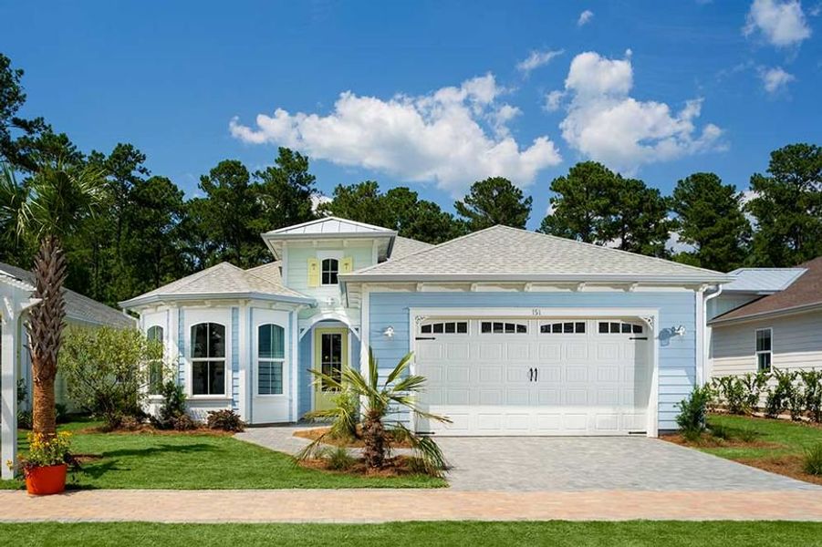 Representative exterior photo of a completed home built from the Breeze by Minto Communities in Latitude Margaritaville Hilton Head, Hardeeville, SC (Image 1). Representative exterior photo of a completed home built from the Breeze by Minto Communities in Latitude Margaritaville Hilton Head, Hardeeville, SC (Image 1).