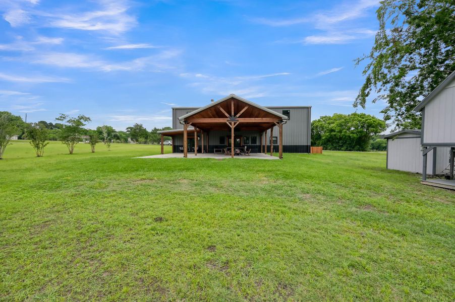 Spacious backyard.