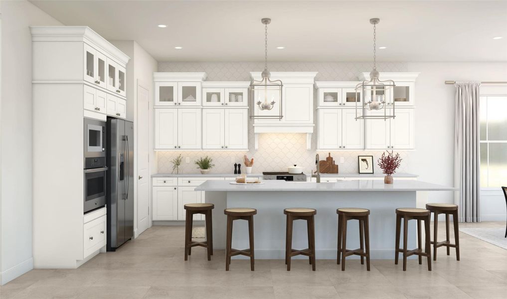 Gorgeous island kitchen (*Artist rendering used for illustration purposes only.)