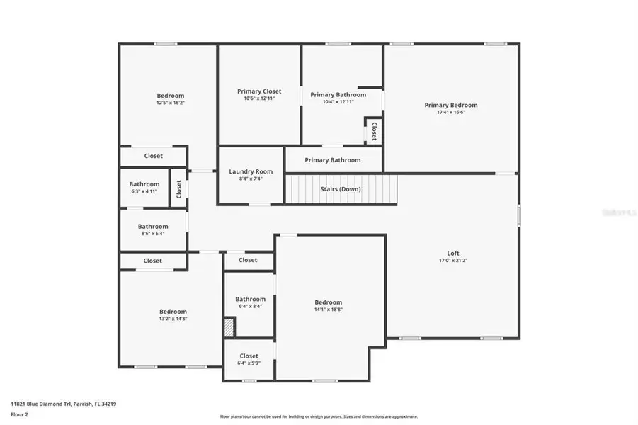 2D floor plan layout of this home in , Parrish, FL (Image 5). 2D floor plan layout of this home in , Parrish, FL (Image 5).