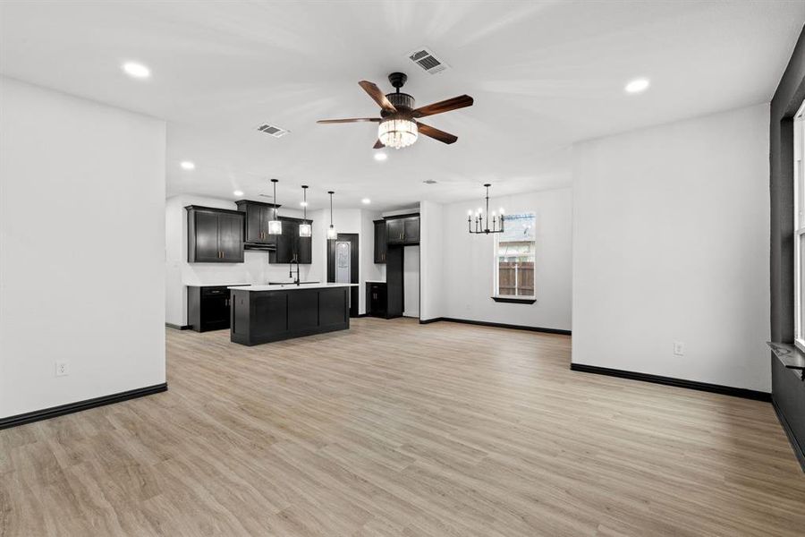 View from living room to the Kitchen