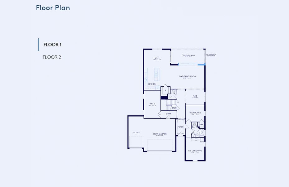 2D floor plan layout of this home in Two Rivers, Zephyrhills, FL (Image 4).