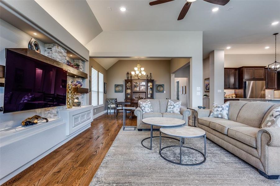 TV mount positioned at the perfect height for comfortable viewing