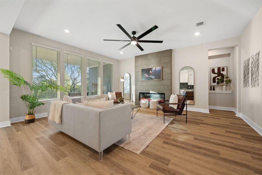 Furnished interior view inside a new home in Bryson, Leander (Image 10). Furnished interior view inside a new home in Bryson, Leander (Image 10).
