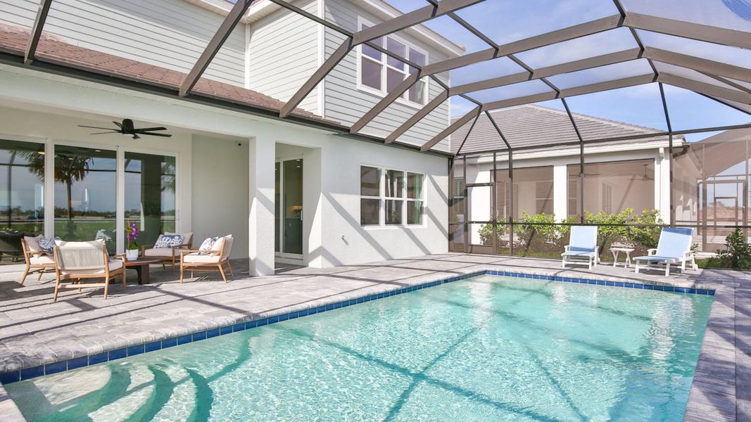 Exterior details and patio area of a home in Palm Grove, Lakewood Ranch (Image 32).