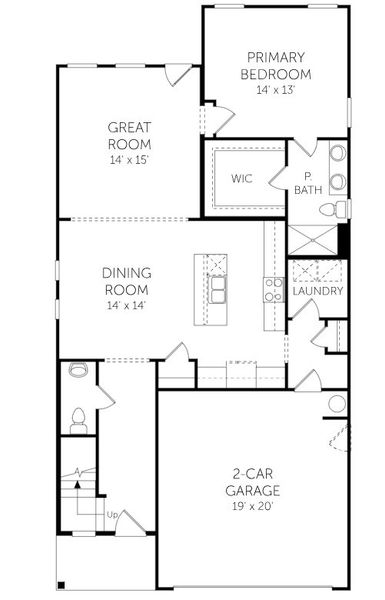 2D floor plan layout for the Intrigue - Single Family Homes by Dream Finders Homes in Creekview Landing, Shallotte, NC (Image 4). 2D floor plan layout for the Intrigue - Single Family Homes by Dream Finders Homes in Creekview Landing, Shallotte, NC (Image 4).