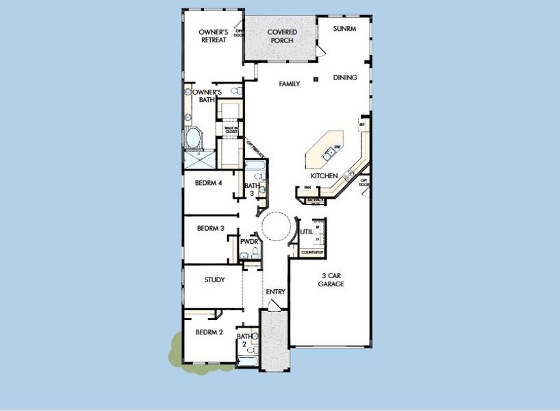 2D floor plan layout for the The Pinto by David Weekley Homes in Prairieland Village 60' Homesites, Cypress, TX (Image 5).