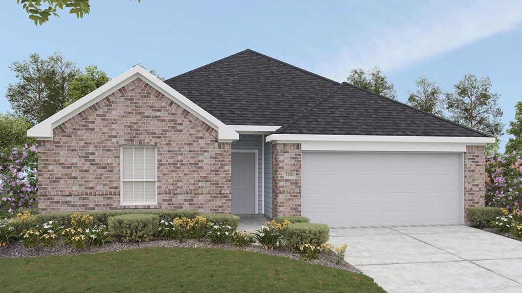 Representative exterior photo of a completed home built from the Avalon by DRB Homes in Calumet, Jarrell, TX (Image 5).