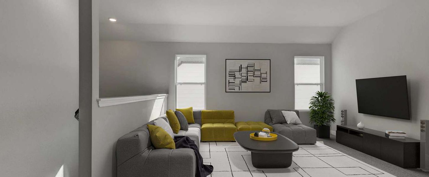 Representative furnished interior of a home built from the Alexis by Ashton Woods in Hennersby Hollow, San Antonio (Image 8).
