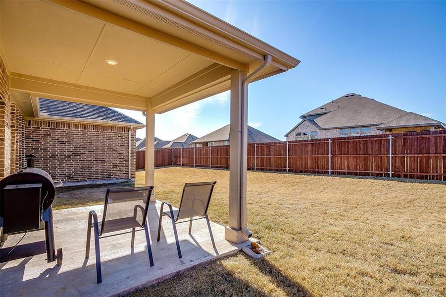 View of yard with a patio