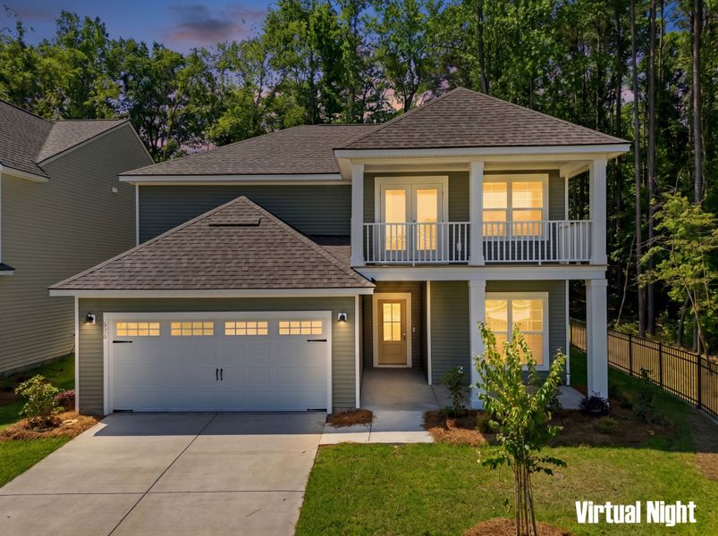 Front exterior of a new home in Grand Arbor, Blythewood, SC, highlighting curb appeal (Image 21). Front exterior of a new home in Grand Arbor, Blythewood, SC, highlighting curb appeal (Image 21).