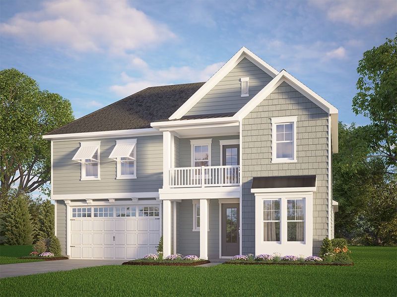 Representative exterior photo of a completed home built from the The Highland by RobuckHomes in Windwater, Hampstead, NC (Image 22).