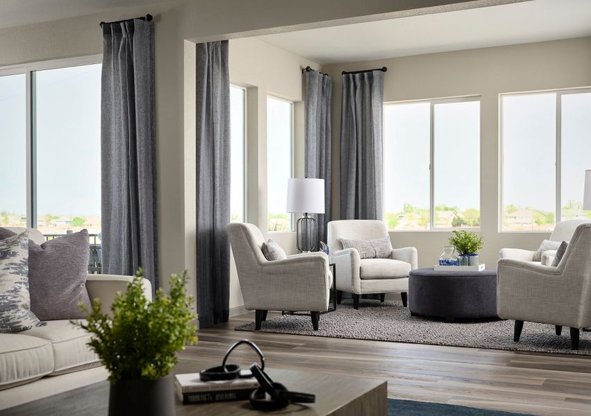 Representative furnished interior of a home built from the 4034 by Tri Pointe Homes in The Aurora Highlands, Aurora (Image 6).