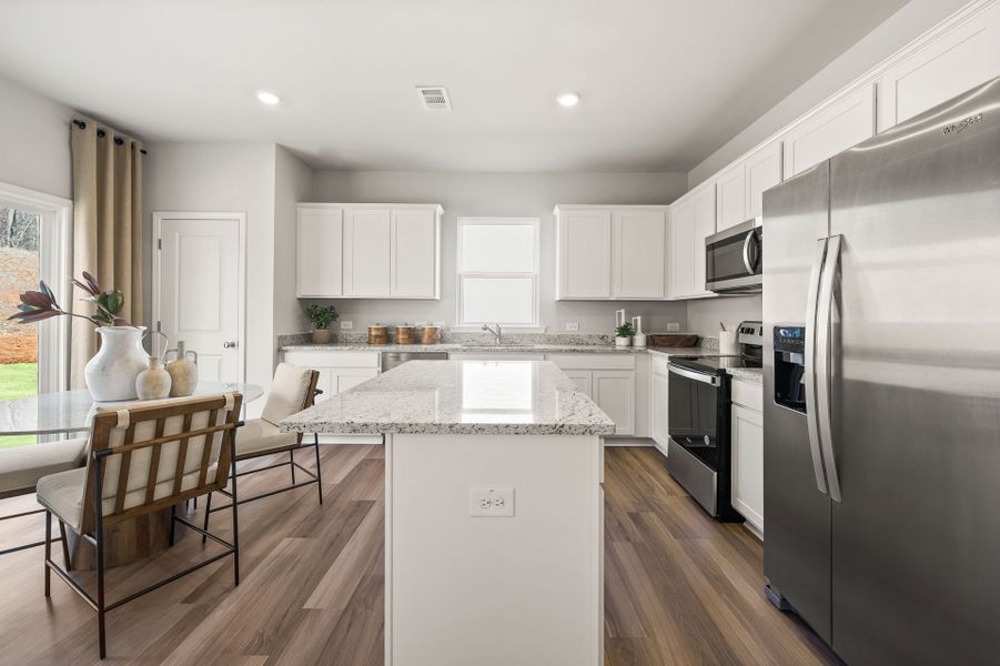 Bright white kitchen.