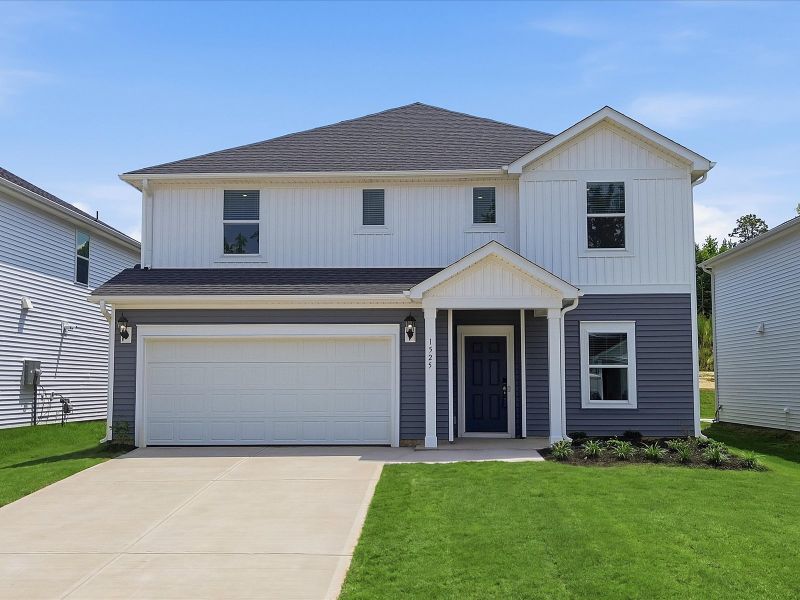 Front exterior of a new home in Collier Ridge, Moore, SC, highlighting curb appeal (Image 1). Front exterior of a new home in Collier Ridge, Moore, SC, highlighting curb appeal (Image 1).