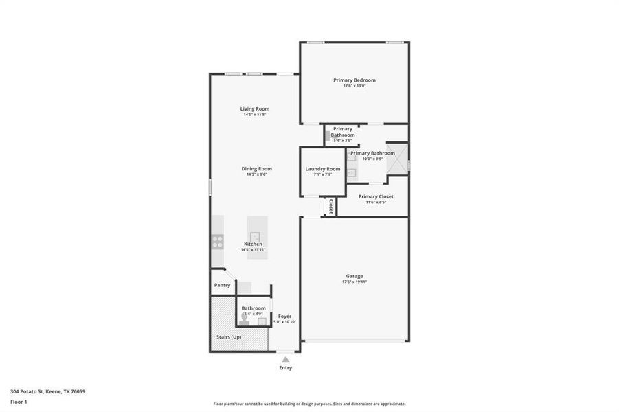2D floor plan layout of this home in The Canyons, Keene, TX (Image 4).