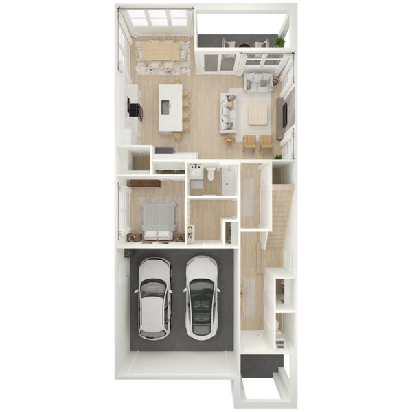 2D floor plan layout for the Hampton by K. Hovnanian® Homes in Sheffield Place, Gilbert, AZ (Image 4).