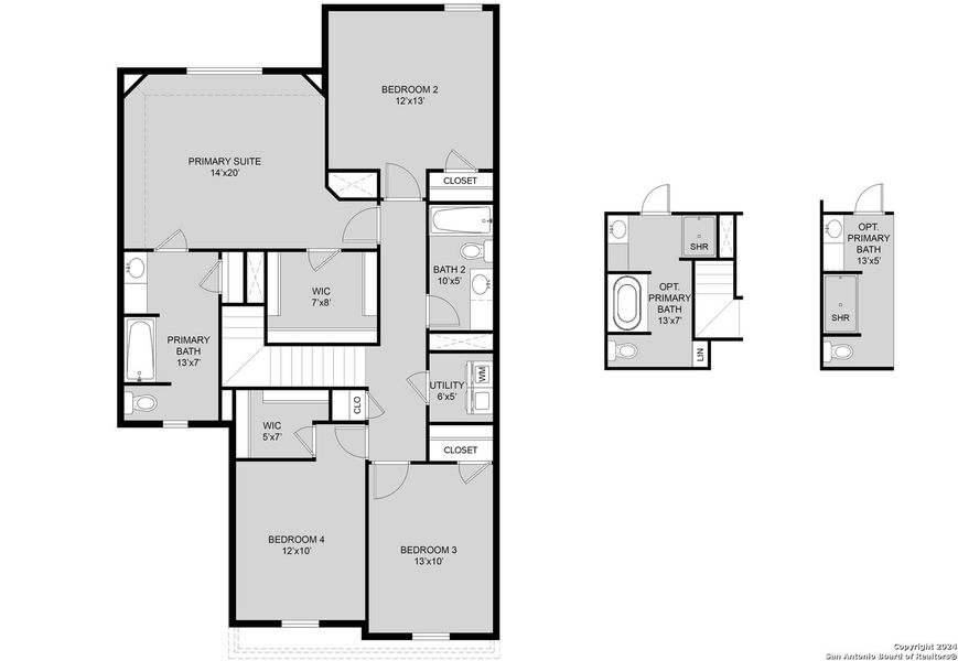 2D floor plan layout of this home in Timber Creek, San Antonio, TX (Image 4).