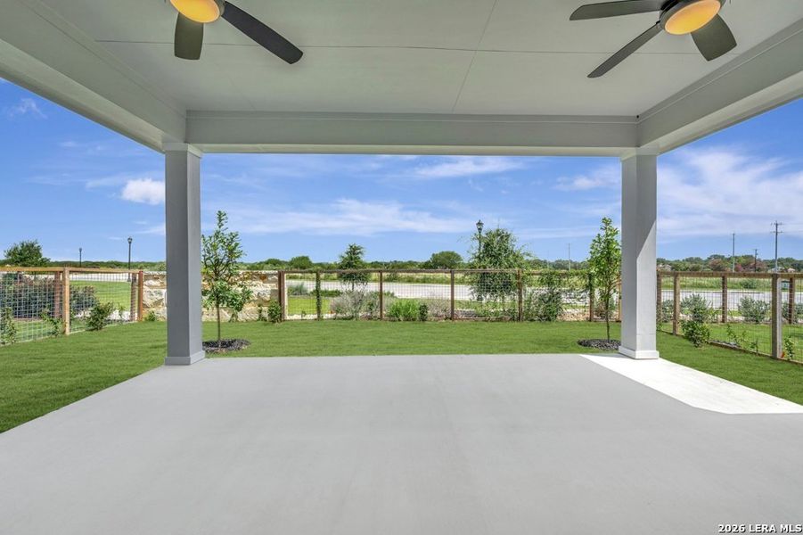 Exterior details and patio area of a home in The Crossvine 55’, Schertz (Image 3). Exterior details and patio area of a home in The Crossvine 55’, Schertz (Image 3).
