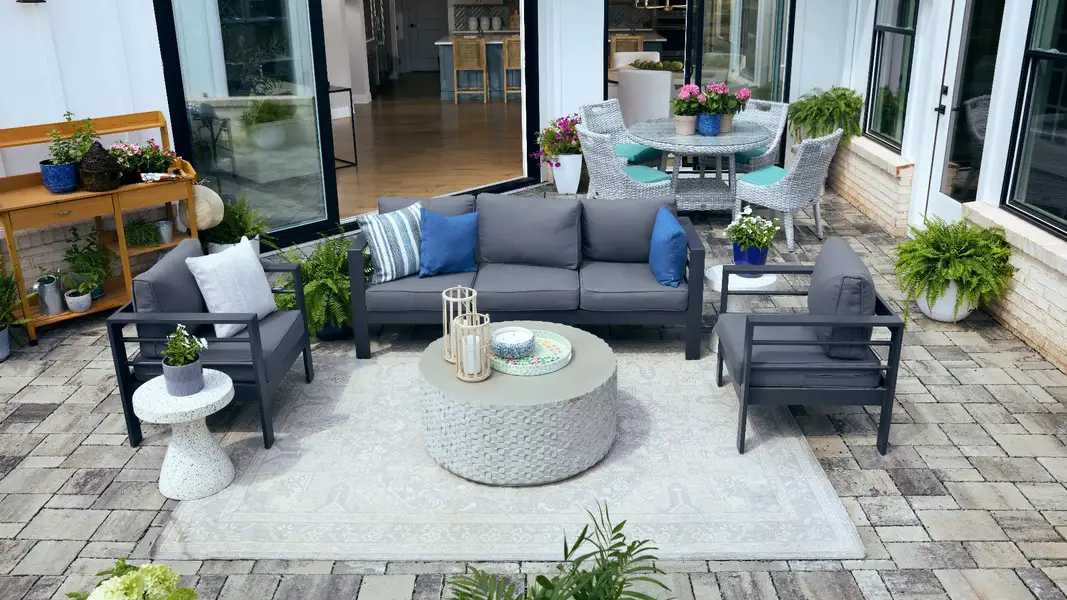 Exterior details and patio area of a home in The Courtyards at Quail Park, Mint Hill (Image 3).