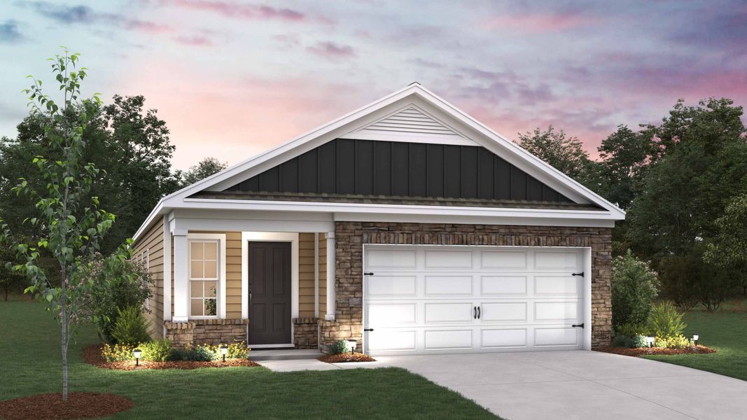 Representative exterior photo of a completed home built from the Plan by D.R. Horton in Zion Springs, Hickory, NC (Image 4).