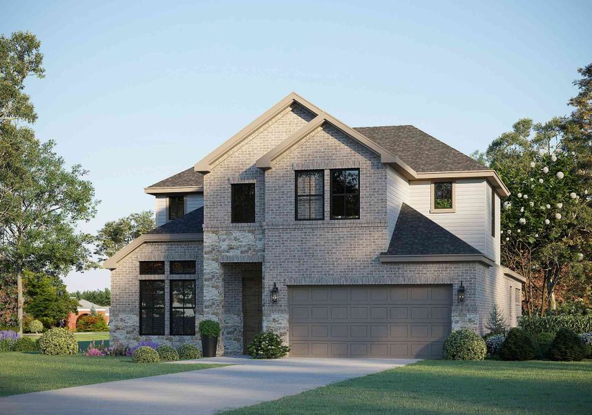 Representative exterior photo of a completed home built from the McKinley by GFO Home in Bluffview Reserve, Leander, TX (Image 12). Representative exterior photo of a completed home built from the McKinley by GFO Home in Bluffview Reserve, Leander, TX (Image 12).