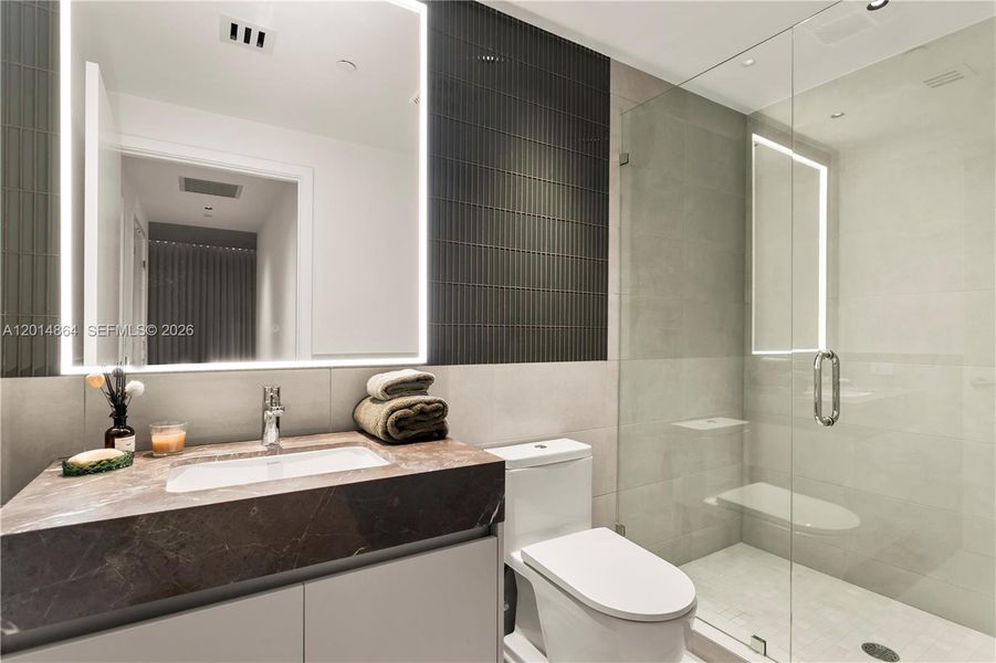 Furnished interior view inside a new home in Five Park, Miami Beach (Image 14).