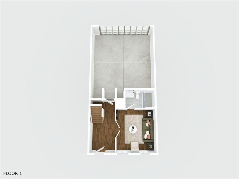 2D floor plan layout of this home in Towns on Thompson, Alpharetta, GA (Image 8).