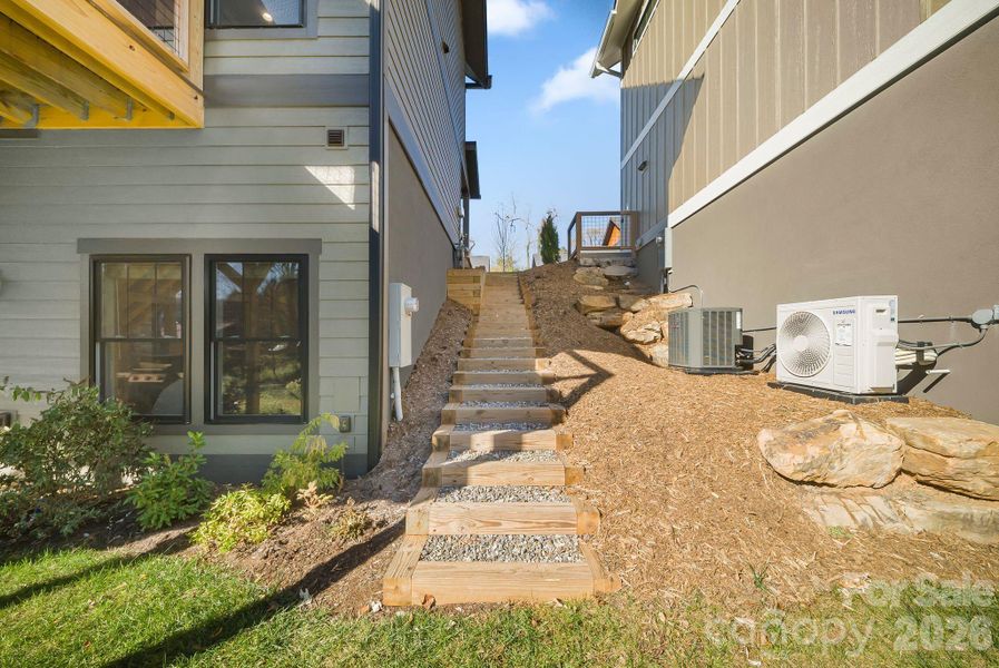 Exterior details and patio area of a home in , Asheville (Image 27).