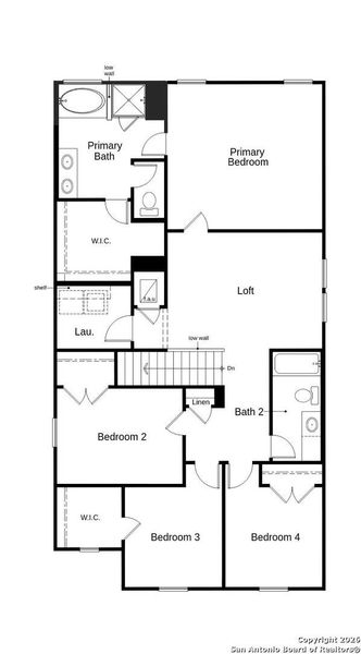 2D floor plan layout of this home in Preserve at Culebra - Heritage Collection, San Antonio, TX (Image 3).