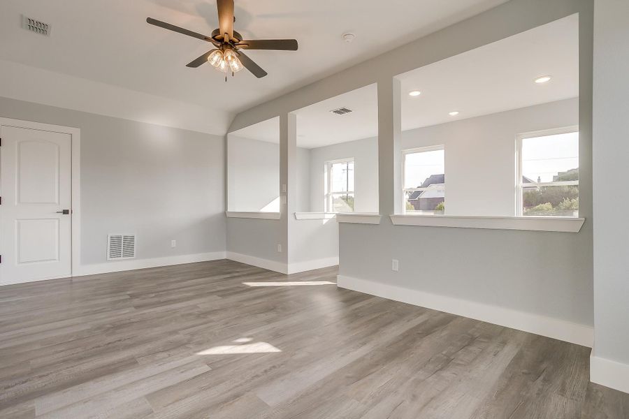 Representative unfurnished interior of a home built from the The San Gabriel by Trinity Classic Homes in Zion Trails, Poolville (Image 11). Representative unfurnished interior of a home built from the The San Gabriel by Trinity Classic Homes in Zion Trails, Poolville (Image 11).