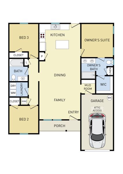 2D floor plan layout of this home in Live Oak Cottages, Freeport, FL (Image 5). 2D floor plan layout of this home in Live Oak Cottages, Freeport, FL (Image 5).